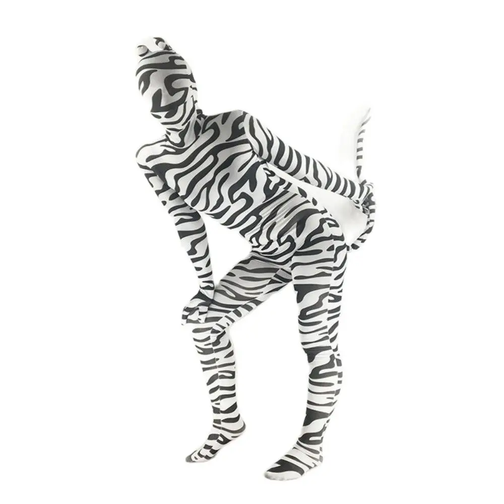 Brand Custom Made Animal series Zebra pattern Spandex Zentai Adult kids Halloween Animal Cosplay Costume