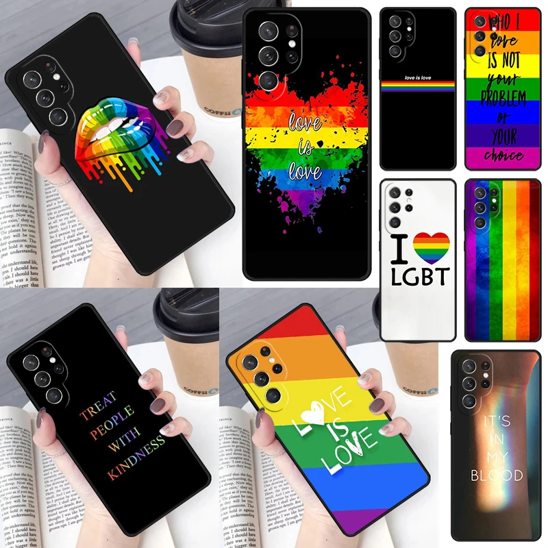 Gay Lesbian LGBT Rainbow Pride Phone Case for Samsung Galaxy S26 Ultra S25 S24 S23 S22 S21 S20 Note10 Plus FE Cover Luxury