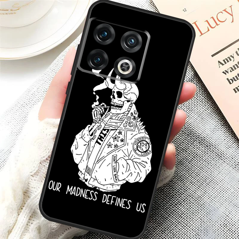 Funny Skull Skeleton Case For OnePlus 11 10 Pro 8 9 Pro 8T 9RT 10R 10T Nord 2T CE 2 Lite N10 N20 N100 N200 Cover