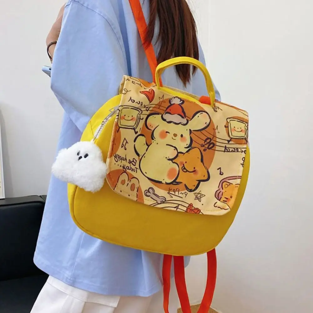 Large Capacity Cartoon Backpack Fashion Multifunctional Puppy Backpack Canvas Printed Children's Kindergarten Backpack Gift