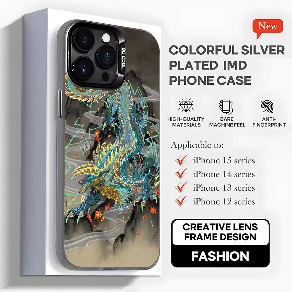 Monster Z-Zinogre Hunter Phone Case For iPhone 16,15,14,13,12,11,Mini,Pro,MAX,plus,Black Matte Shockproof Cover