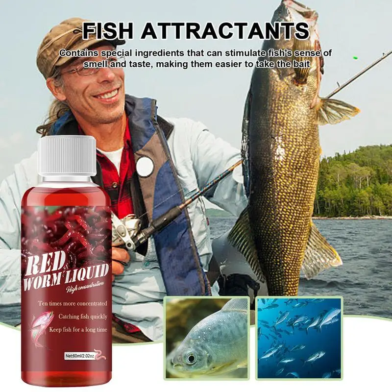 Fishing Bait Additive Fish Attractant Liquid 60ml Fishing Lures Baits Attractant Enhancer Bait Fishing Agent Effective Smell