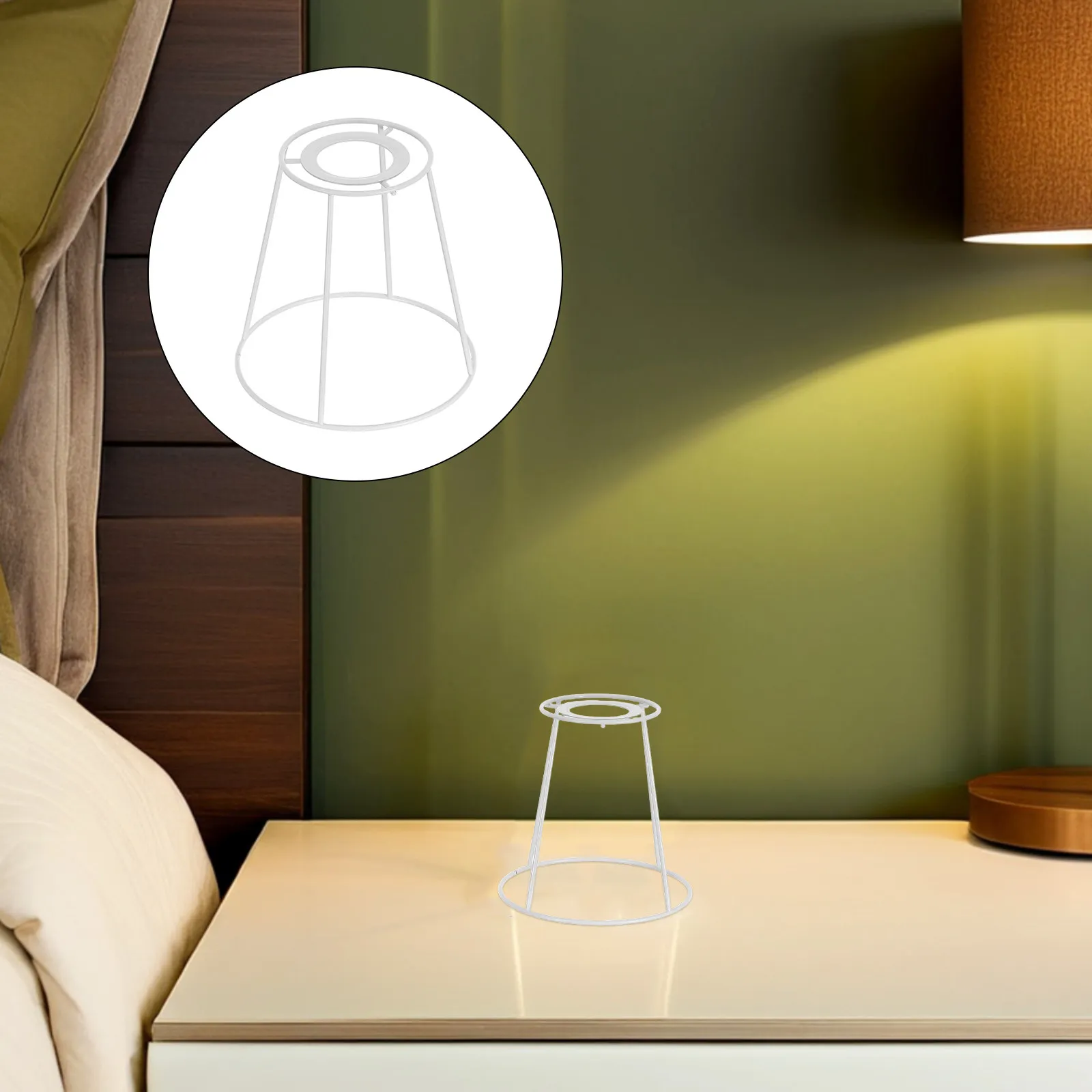 

Pendant Light Shade Cage Trapezoid Metal Lamp Shade Frame Hole Diameter 4Cm Wire Geometric Vintage Hanging Bulb Guard Farmhouse