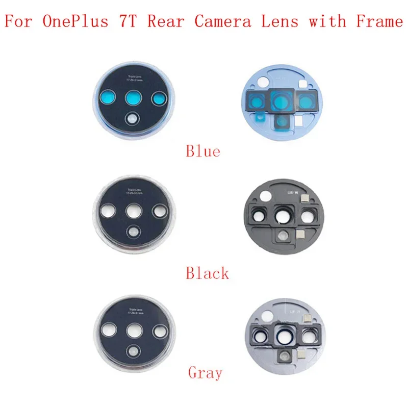 

Back Glass with Frame Holder Rear Housing Cover For Oneplus 7T Pro Camera lens Replacement Parts