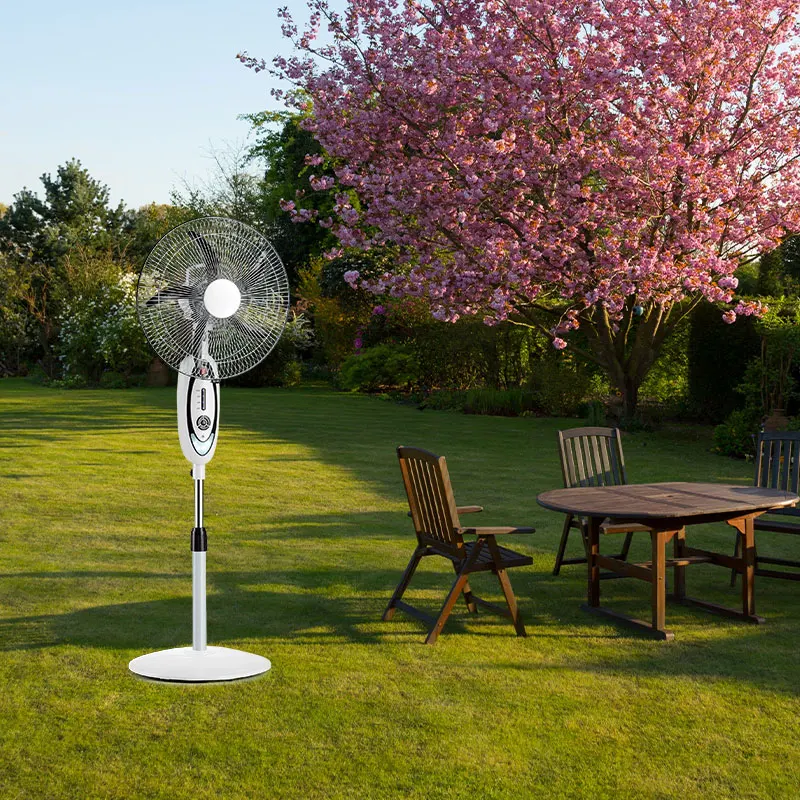 CHANGRONG Rechargeable Solar Powered Stand Fan with Remote Control AC/DC Solar Charging Pedestal Fan Plastic 16 18 Inch 220V 35W