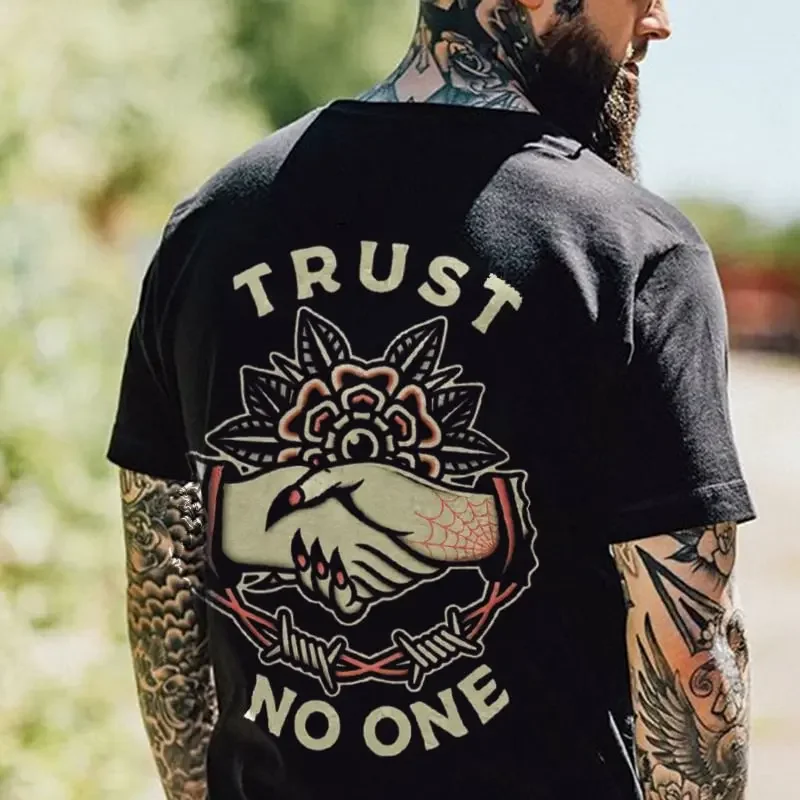HOT SALE Cotton Summer T-shirt Men's Vintage T-shirt Men's Oversized Quick Drying Strange Short Sleeve Fashion Casual Stretchy