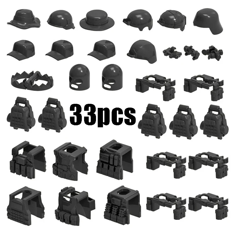 Hot Modern Military Building Blocks Soldiers Figure Accessories Gun Backpacks Vests Belts Weapons Kids Toy