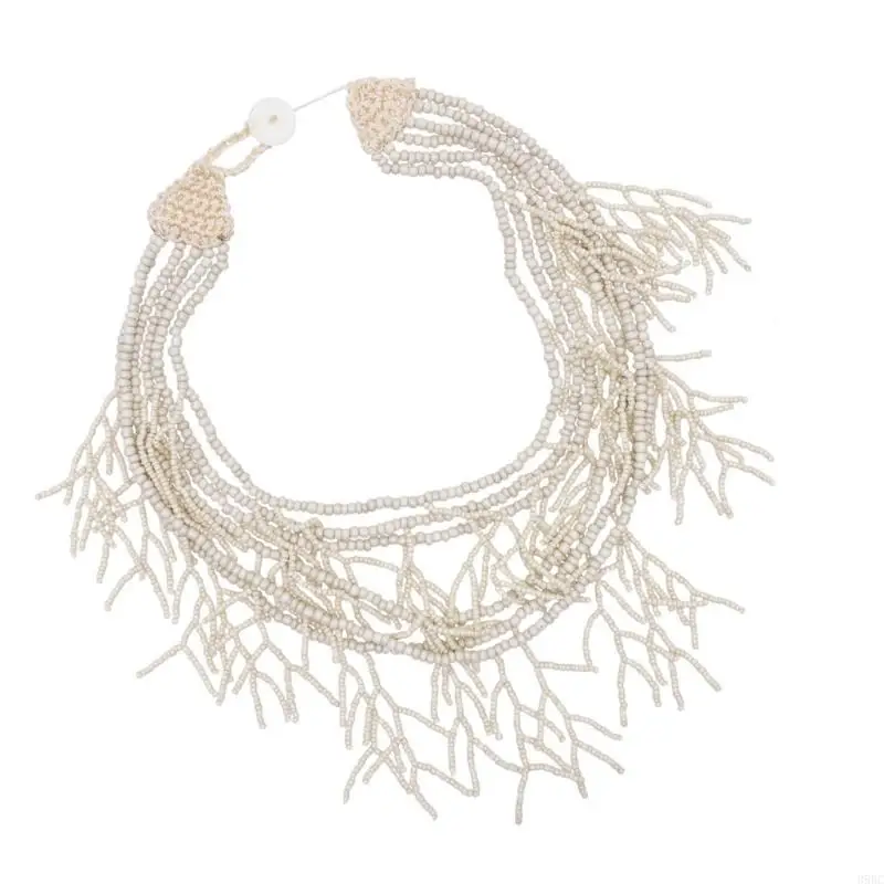 39bc handstrung multistrand colar contas gargantilha colar neckwear jóias perfeito para feminino festival música diária