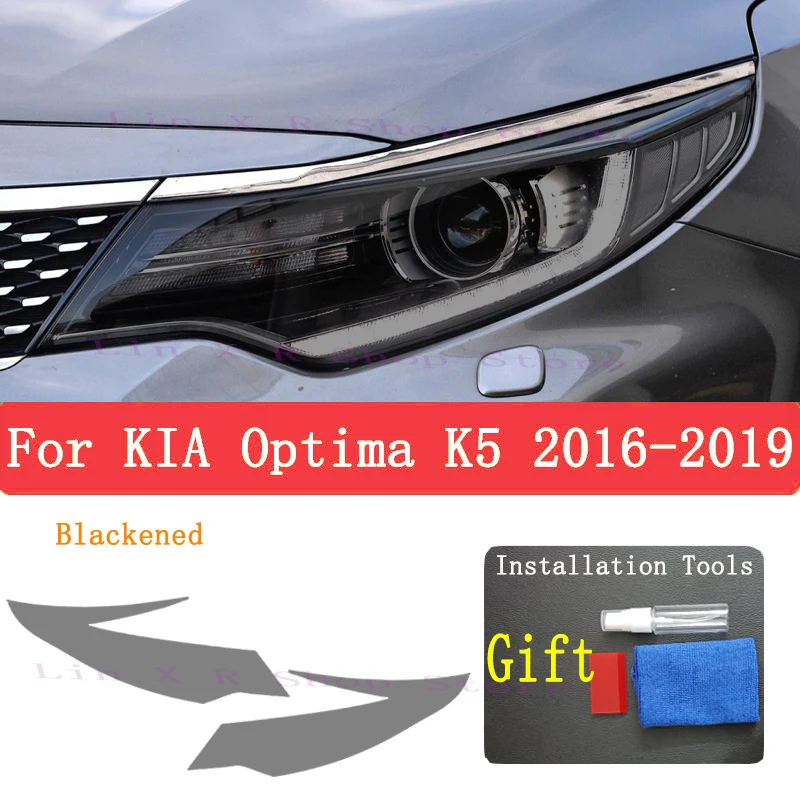 For Kia Optima K5 2016-2019 Car Exterior Headlight Anti-scratch Front Lamp Tint TPU Protective Film Repair Accessories Sticker