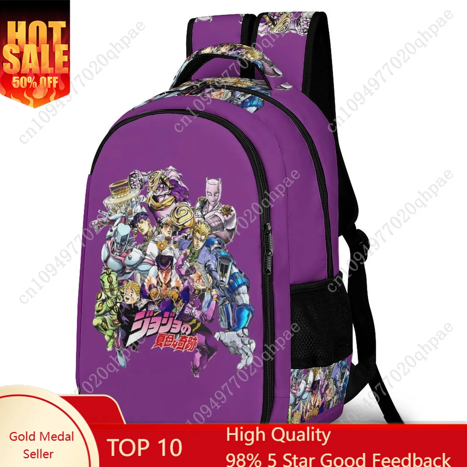 

Jojos Bizarre Adventure Kids School Backpack for Boys Girls Travel Business Capacity Pocket Customizable Personalized Gift
