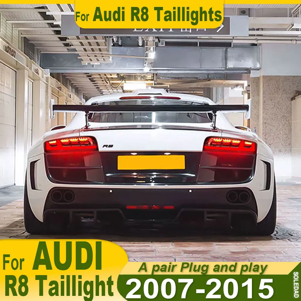 

Car Taillight For Audi R8 Rear Light 2007 2008 2009 2010 2011 2012-2016 Rear Lamp Upgrade Plug and Play Taillight Lens Tail Lamp