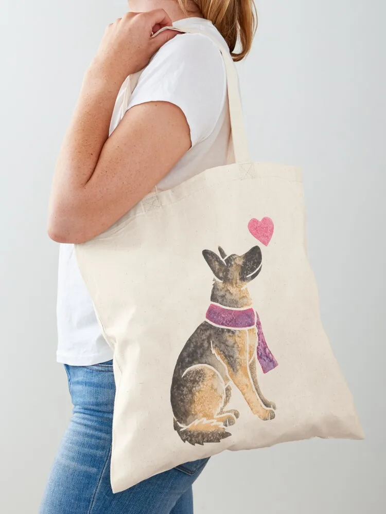 

Watercolour German Shepherd Tote Bag Customizable tote bag Handbags handbag custom fabric bag