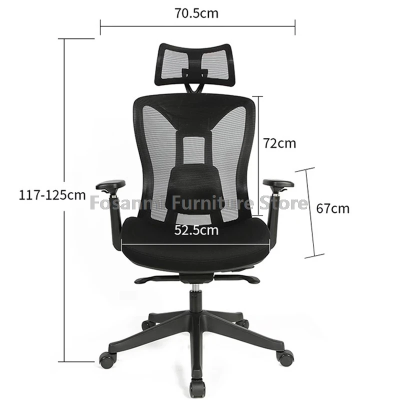 كرسي كمبيوتر مسامي مع عمق مقعد قابل للتعديل، كرسي مكتب مريح لدعم قطني للمكتب والمنزل، كرسي شبكي للألعاب باللون الأسود