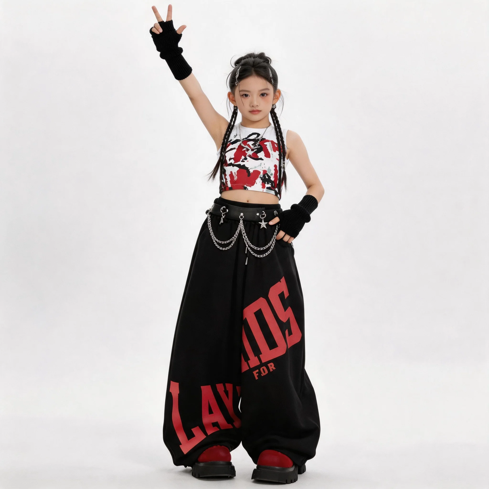 

Kids Street Wear Girls Jazz Dance Costume Children'S Ballroom Dance Performance Suit K-pop Outfits Hip Hop Clothing