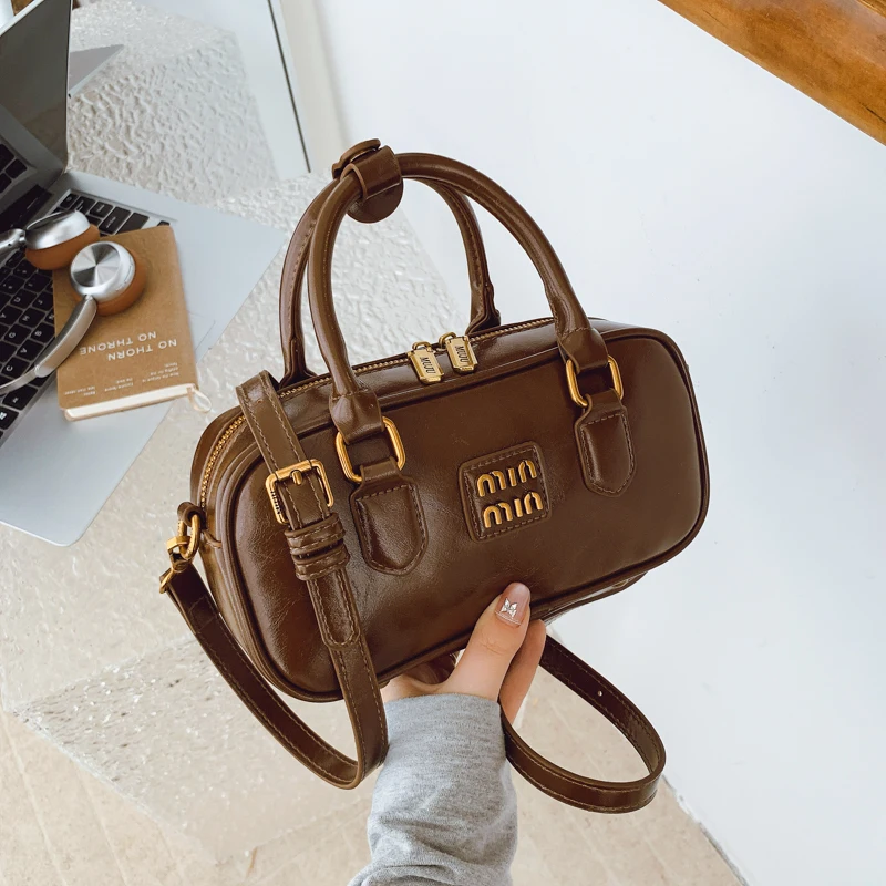 

Luxury Leather Handbag For Ladies, Women's Designer Shoulder Bag, Crossbody Messenger Bag Classic Style