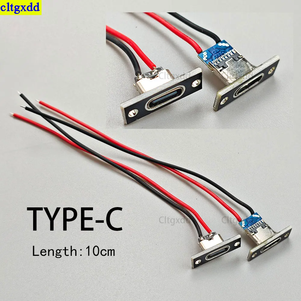 Cltgxdd 1-10 piece USB Type-C Female socket fixed board with wire USB-C charging port connector DIY modification