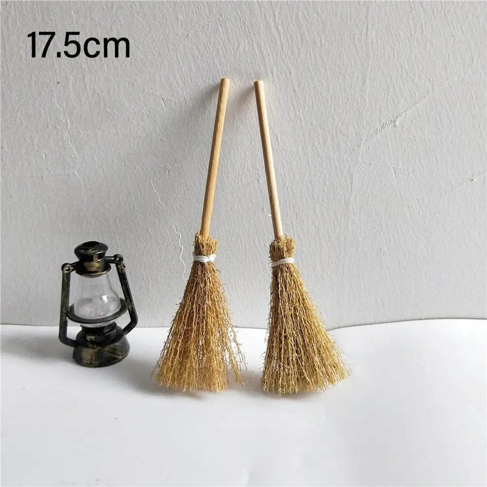 5pcs/Bag New Scene Mini Broom Witch Tool Kitchen Garden Dollhouse Accessories Ornaments Witch Straw Brooms Party Decoration