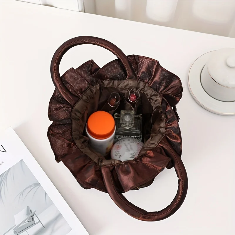 Neues Modell Damen-Spitzenhandtasche für Abendveranstaltungen. Damenhandtasche in Form eines Blumenkübelns mit kreativem Design. – Detail 3