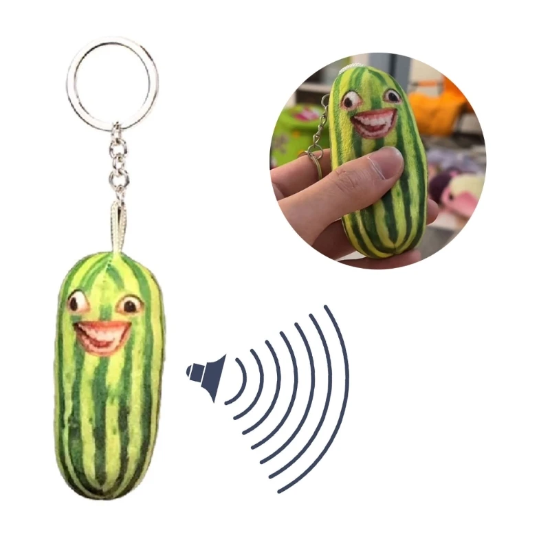 Watermelon Strips Plush Keychain Soft Plush Keychain Women Backpack Bag Pendant