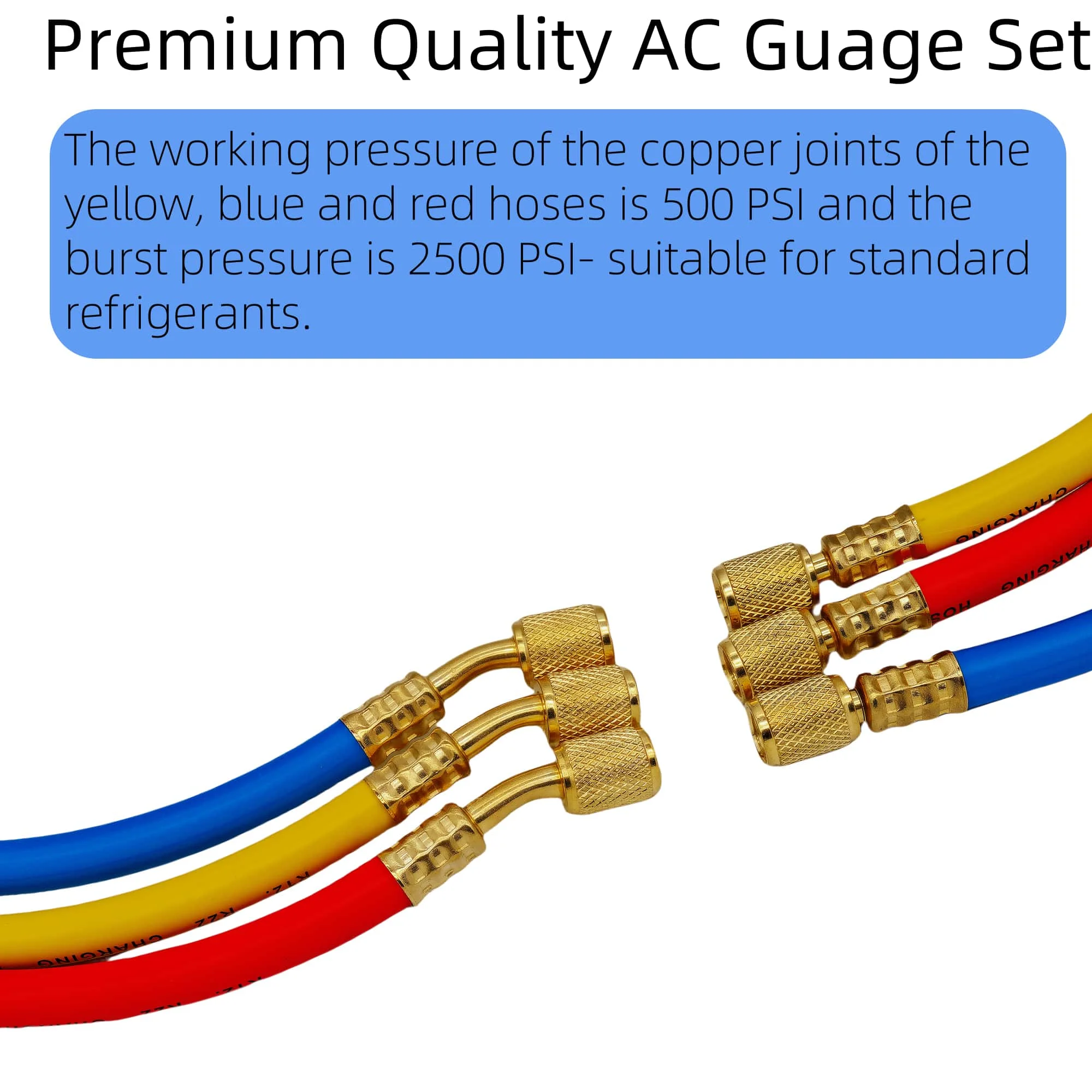 Refrigerant Manifold Meter Kit for Automotive Air Conditioning Charging of R1234YF Refrigerants