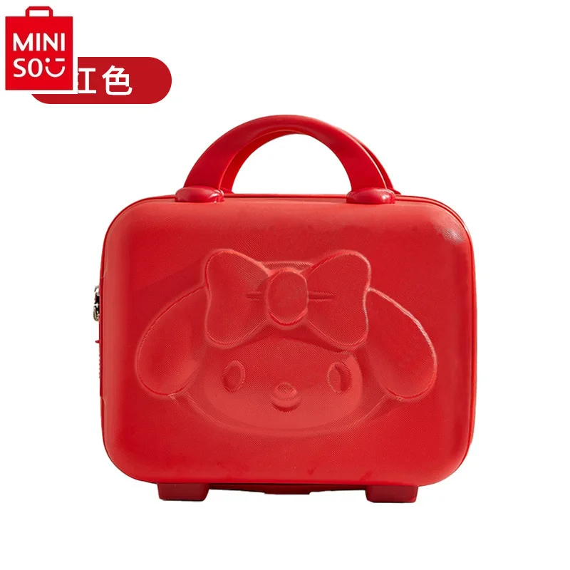 MINISO-Mini étui de voyage léger et petit pour femme, boîte de rangement multifonctionnelle pour maquillage, mélodie de dessin animé, nouveauté 2024