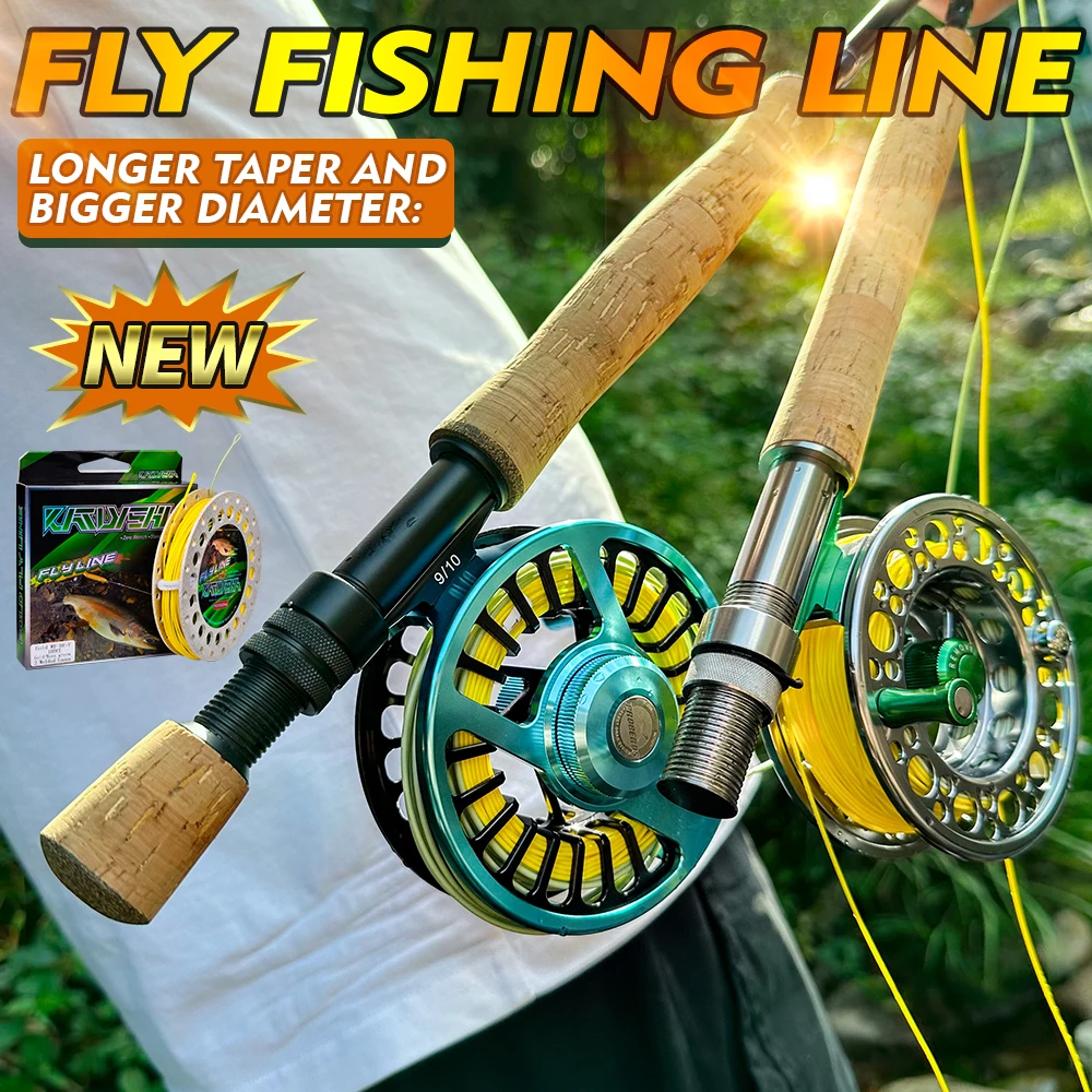 PROBEROS Fly Fishing Line Floating Weight Forward Fly Line with Double Welded Loop, Fluorescent Yellow WF2F WF3F WF4F WF5F WF6F