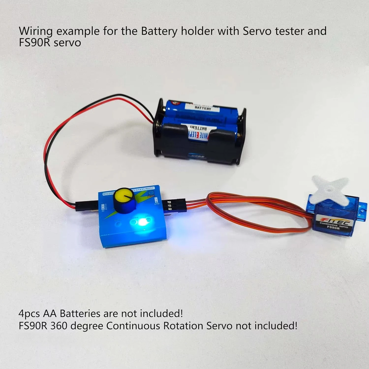 3CH Digital Servo Tester ESC Speed Controller Checker CCPM Servo Consistency Master + 4 Cell AA Battery Holder Case for  Servo