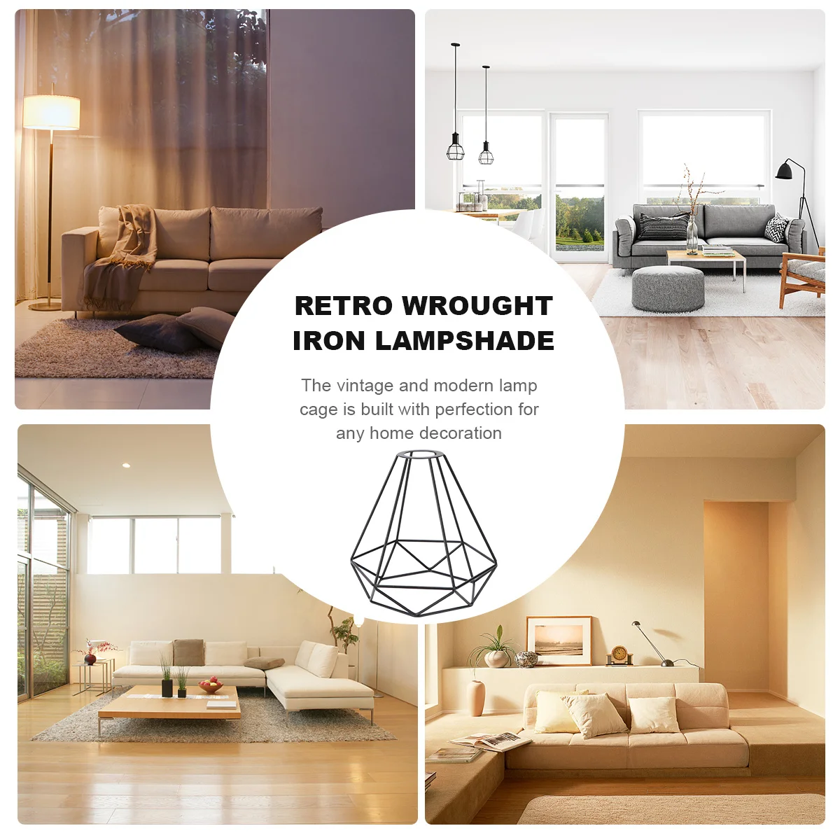 

1pc Iron Art Lampshade Black Vintage Industrial Light Cage Guard For Bedroom Wall Ceiling Decor Lamp Shade Lighting Accessory