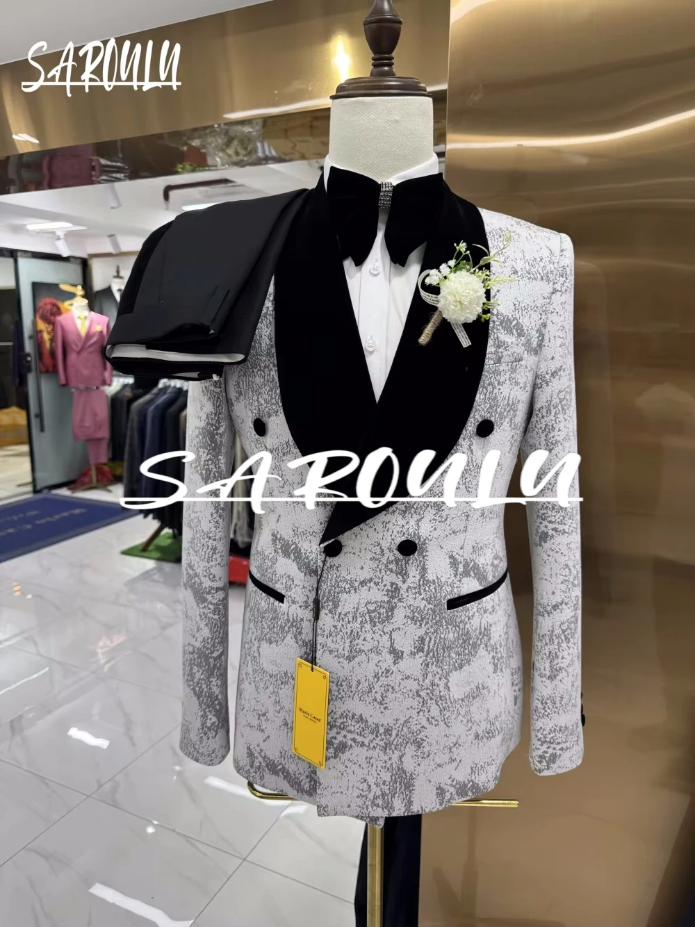 

New Arrival 2-pieces Groom Wear Slim Man Suit Jacket Pants Classy Formal Occasions Hot Sale Vintage Dancing Set Wedding Tuxedo