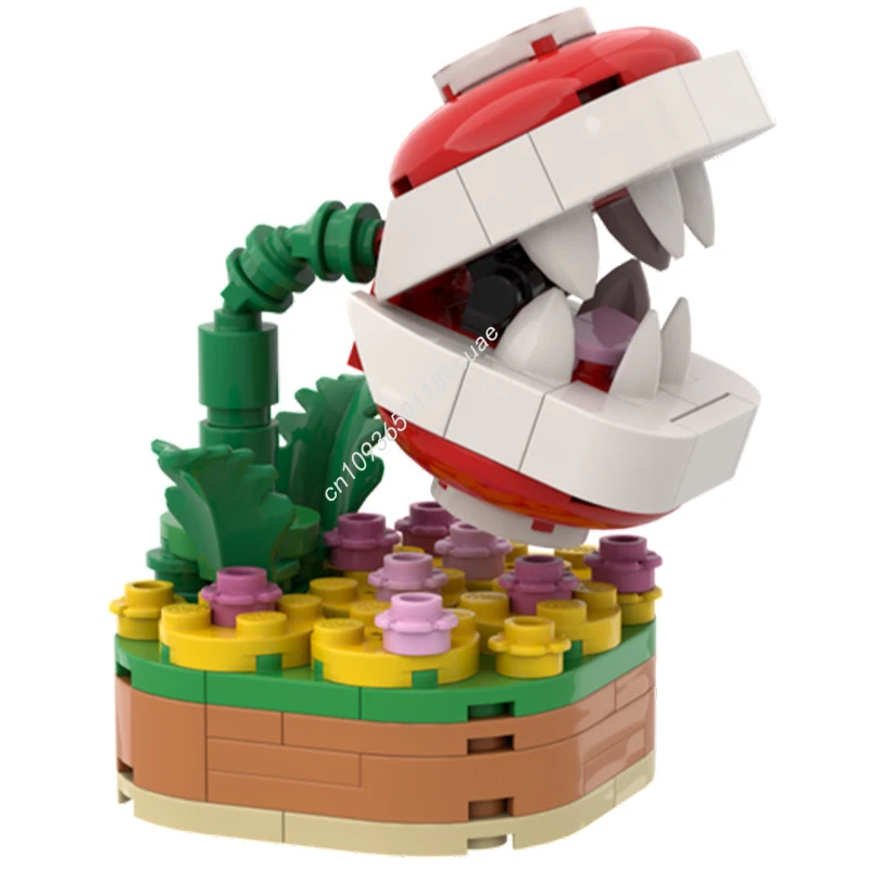 

97 шт. MOC Piranha Plant, итальянский сантехник, праздничная тематическая ограниченная серия, строительные блоки, сделай сам, креативный идеальный рождественский подарок
