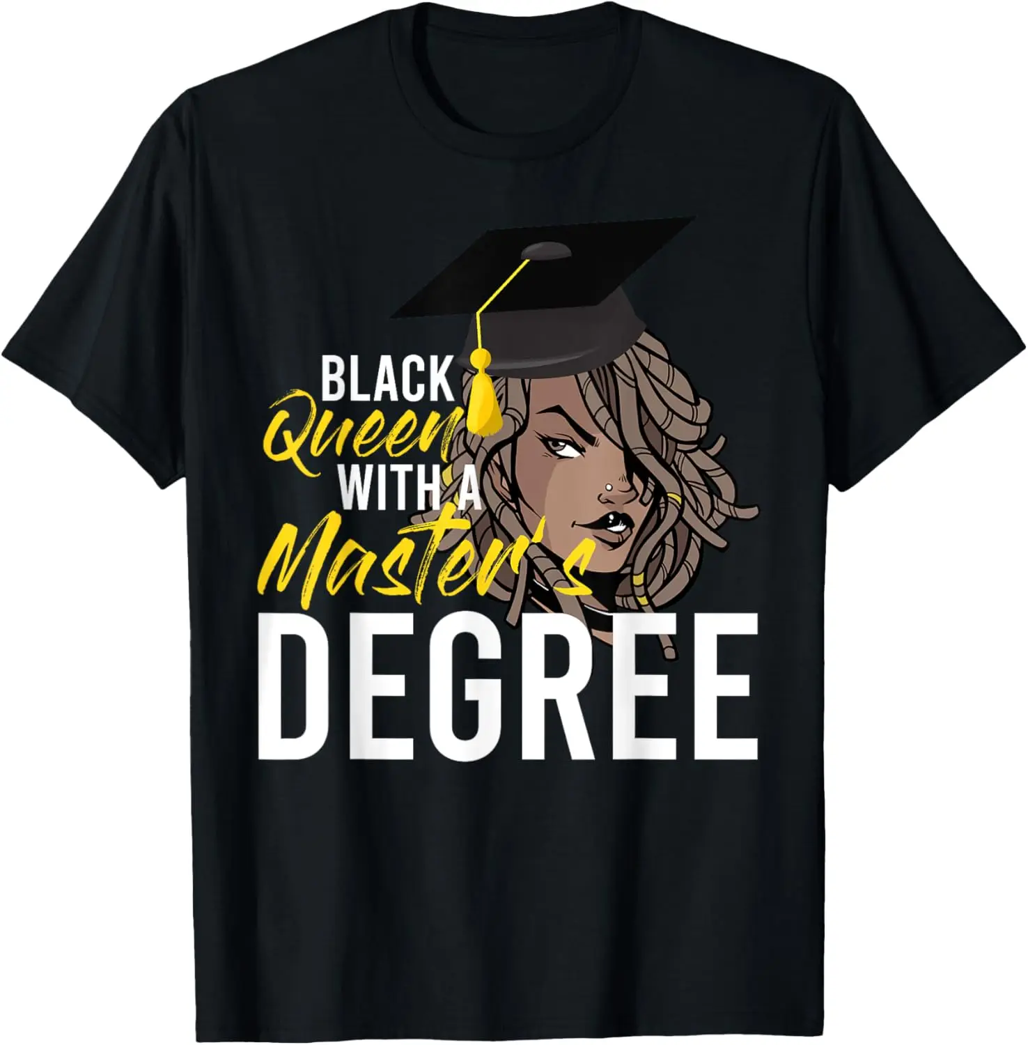 Black Queen with a Master's Degree Graduation Class Of 2024 T-Shirt