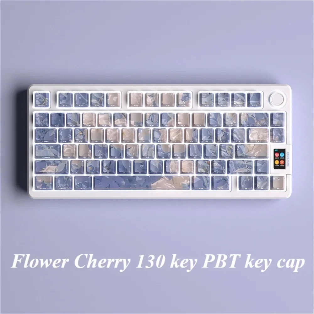 Keyboard Keycaps Beyond Flower Cherry 130 Key PBT for Cherry MX 104/87/61 mechanical keyboard accessories