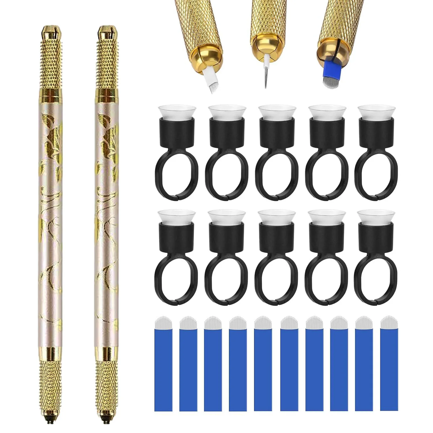 

Tattoo Training Set: 1 piece - Mini Tattoo Specialized Manual Pen + 1 piece - Facial Lips Eyebrow Tattoo Practice Skin + 20 pieces - Mini Tattoo Needles + Tattoo Makeup Tools