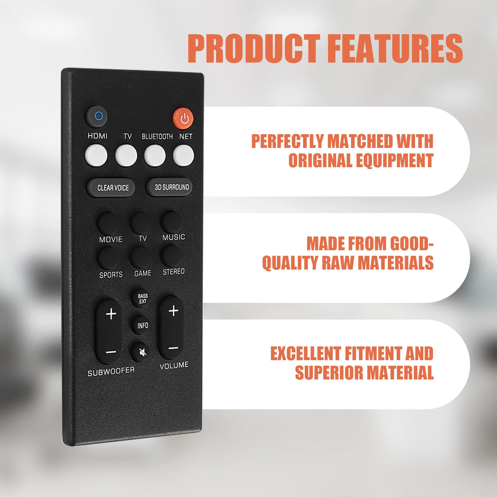 B63B-جهاز التحكم عن بعد بديل لجهاز التحكم عن بعد لمكبر الصوت Yamaha YAS-209 YAS-109