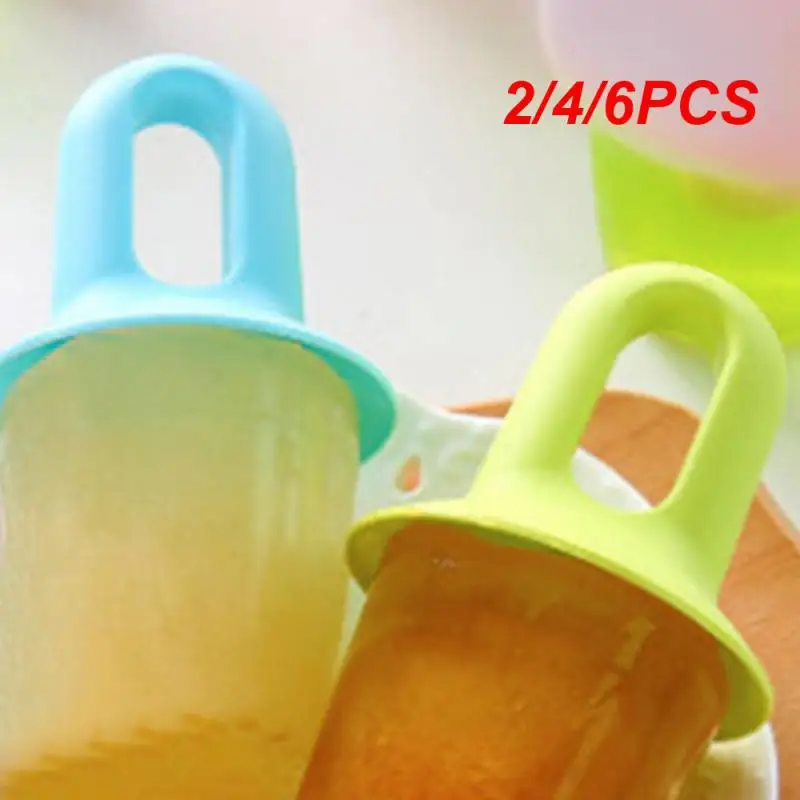 2/4/6PCS Popsicle Mould Creative Blue/green Kitchen Gadgets Ice Pops Mold Food Grade Cemaker 12cm Fruit Shake Accessories