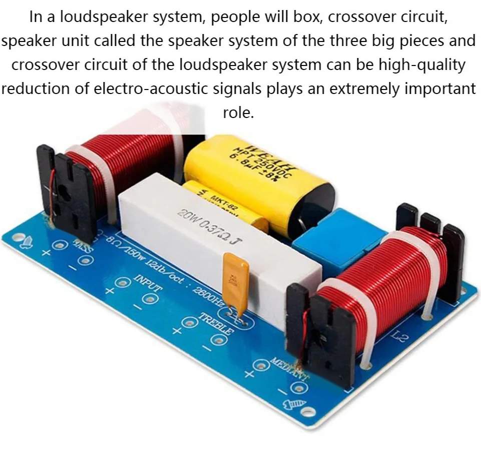 10 قطع 8 بوصة ثلاثة مقسم صوت عالي الدقة 3 قنوات، تردد عالي + تردد متوسط + مرشح مكبر صوت مقسم منخفض التردد