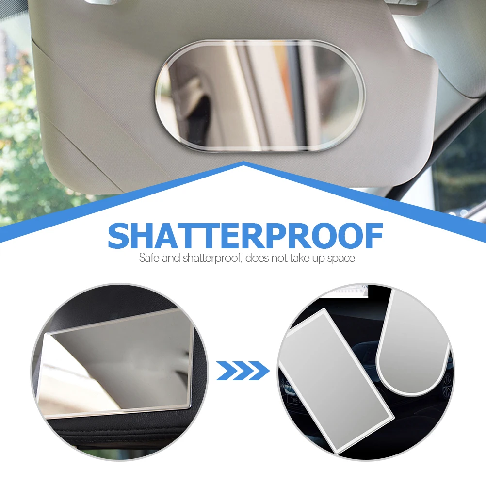 

2 Pcs Mirror Makeup Automotive Interior Mirrors Sun Visor Stainless Steel Car
