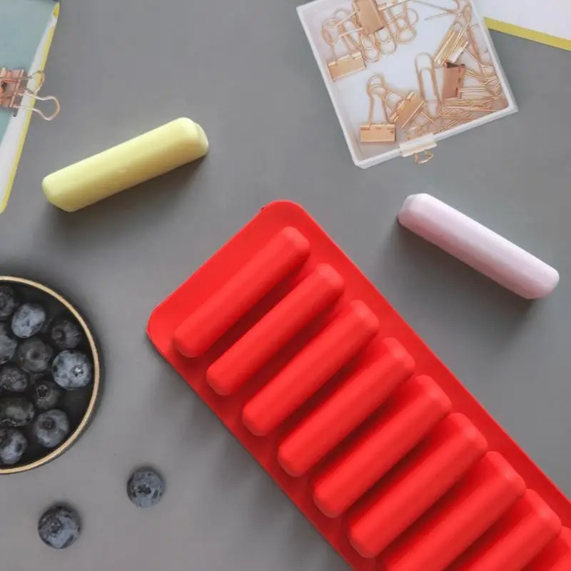 Silicone Long Strip Ice Cube Mold Non-Stick For Chocolate Jelly Biscuit DIY Baking Ice Cream Bar Tray Kitchen Tool 10 Grids view 5