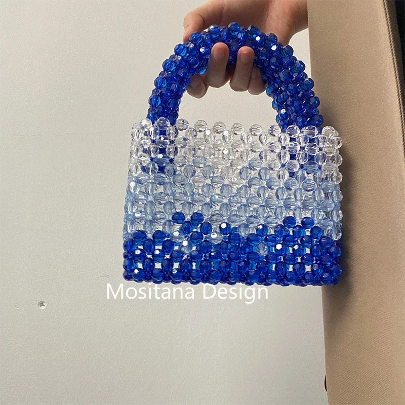 

Fashion Colorful Gradient Handmade Acrylic Wrapped Woven Flap Women's Shoulder Bags Summer Senior Handbag Luxury Designer