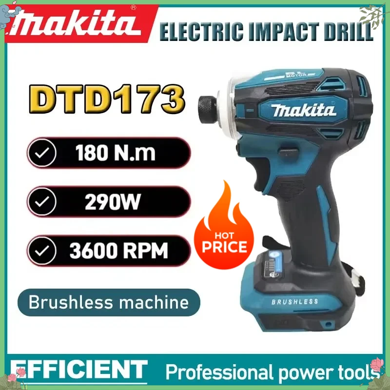 

Оригинальный ударный шуруповерт Makita DTD171, беспроводной бесщеточный электрический шуруповерт, перезаряжаемая дрель-шуруповерт, подходит для аккумулятора Makita 18 В, 20 В.