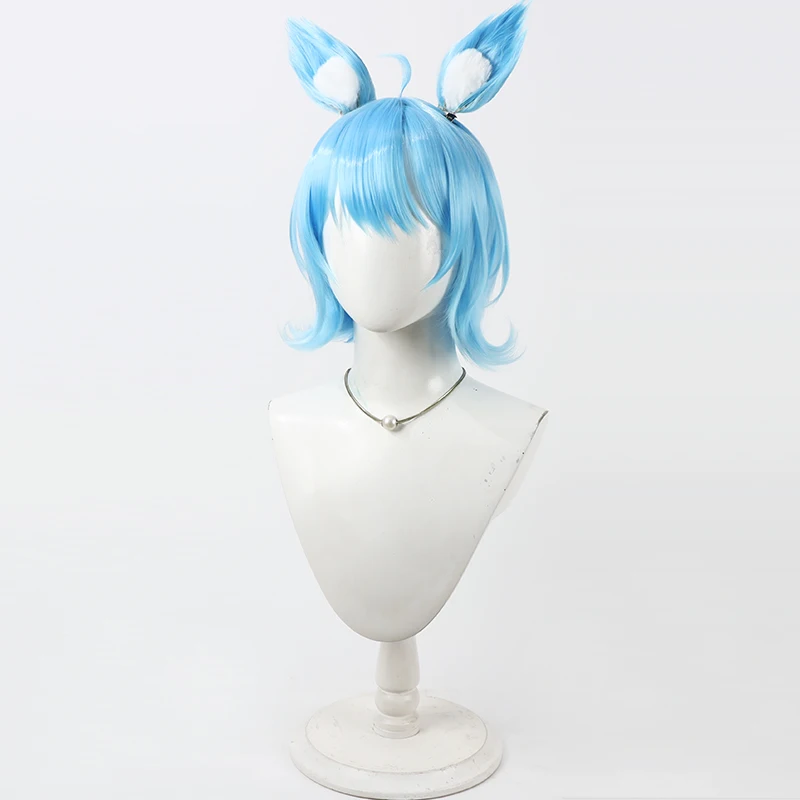 Peluca de Cosplay Virtual YouTube Vtuber Souya Ichika Cos, accesorios para fiesta de Carnaval y Halloween, pelo sintético de fibra resistente al calor + gorro de peluca