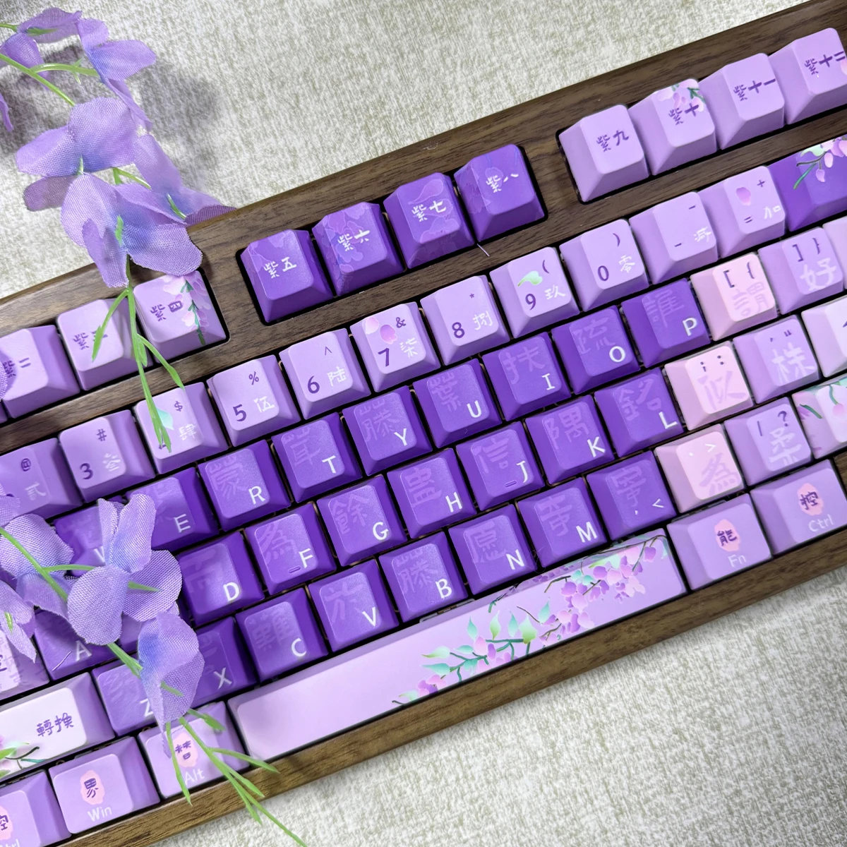 Linyuan vine dill theme original antique style full set of wisteria keycaps