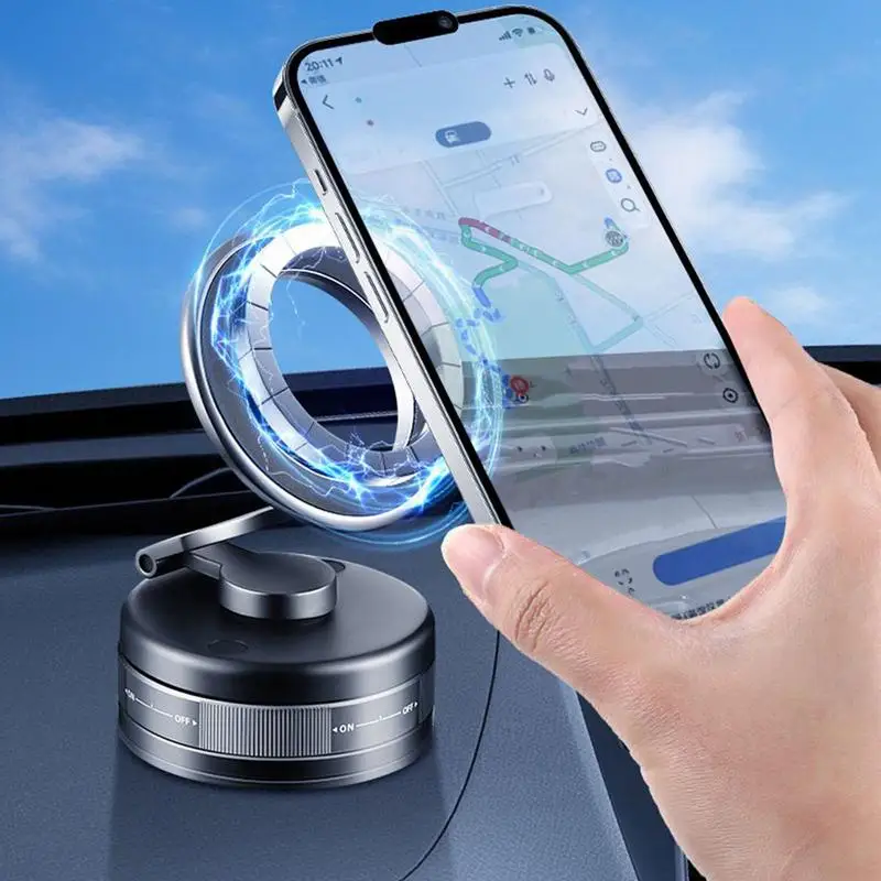 

Vacuum Magnetic Car Phone Mount 360 Degree Rotation Foldable Phone Mount For Car Vehicle Interior Accessories Stable Bracket For