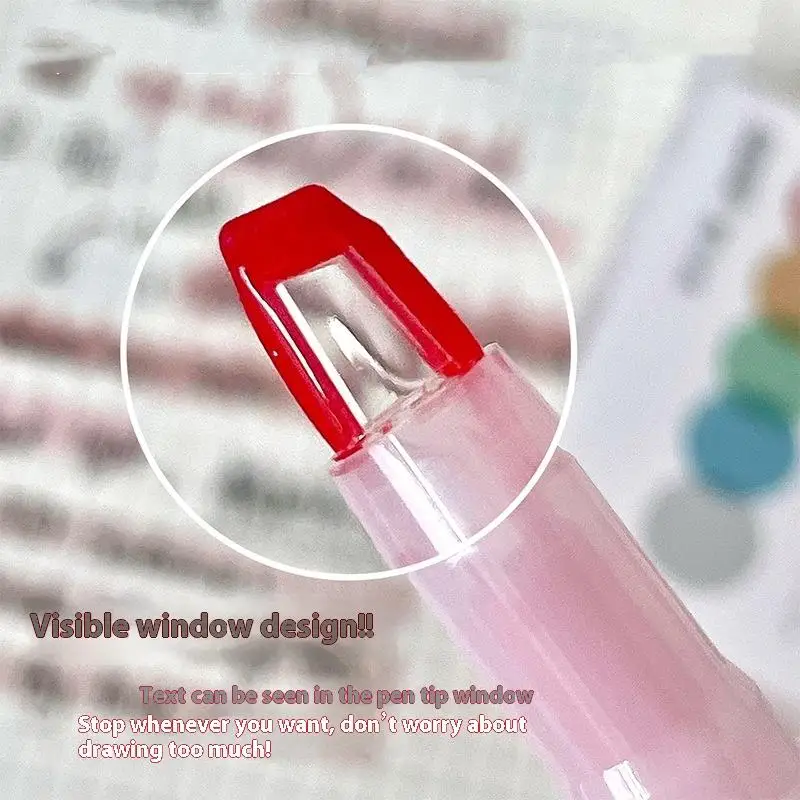 5Colors/Set Highlighter Pen Set Double Headed Unique Window Tip Highlighter Pen Highlighters Marker School Stationery Supplies