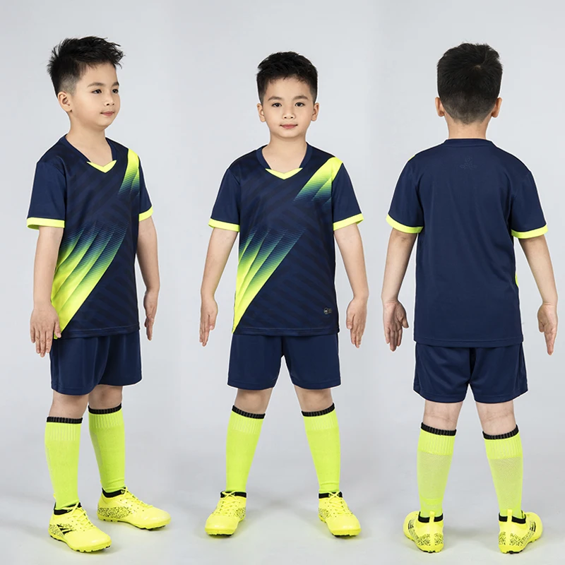 Customized LOGO High Quality Kids Soccer Uniforms Children Football Team Jersey Kids Short Set Youth Training Sports Wear