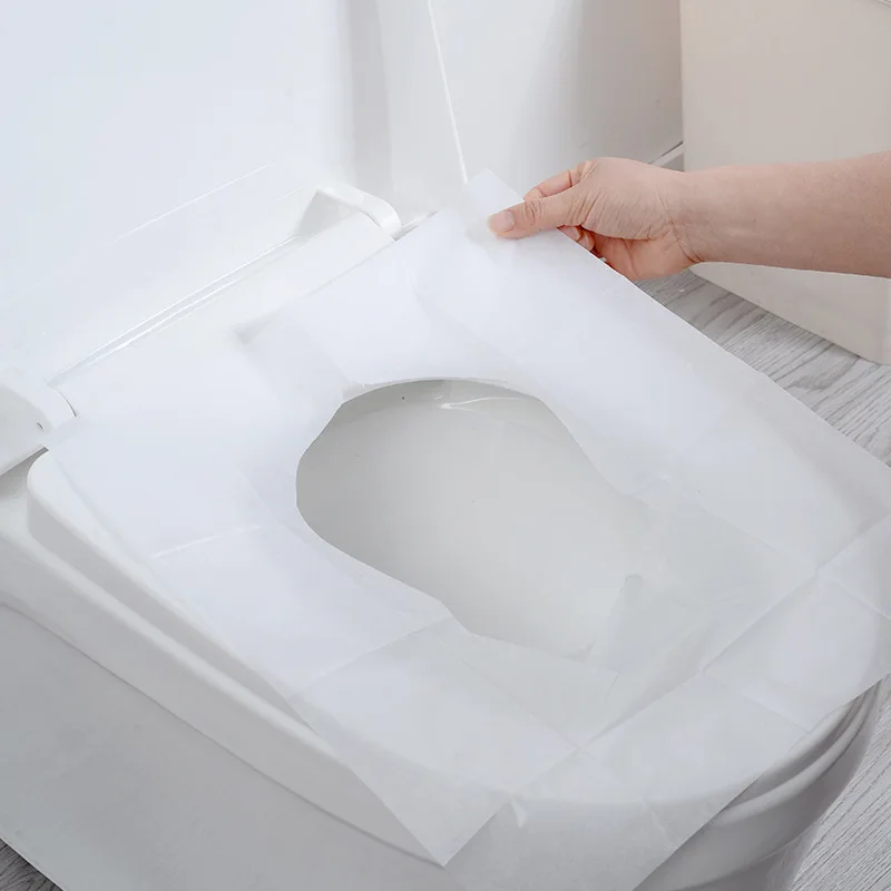 Disposable toilet seat toilet seat paper, 10 sheets white toilet seat paper, portable toilet seat paper