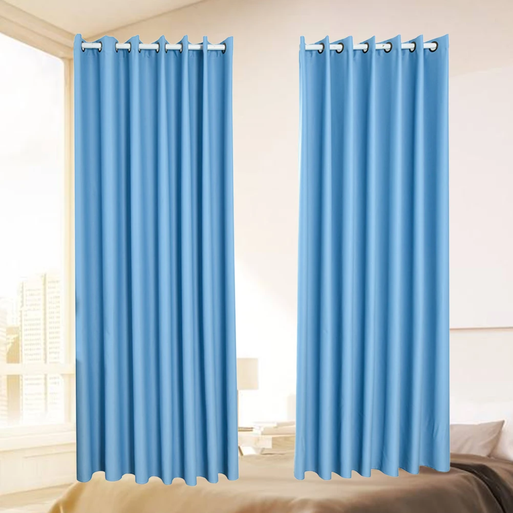 

2 Pcs Window Curtains Blackout for Home Living Room Decorate Blue Decorative Travel