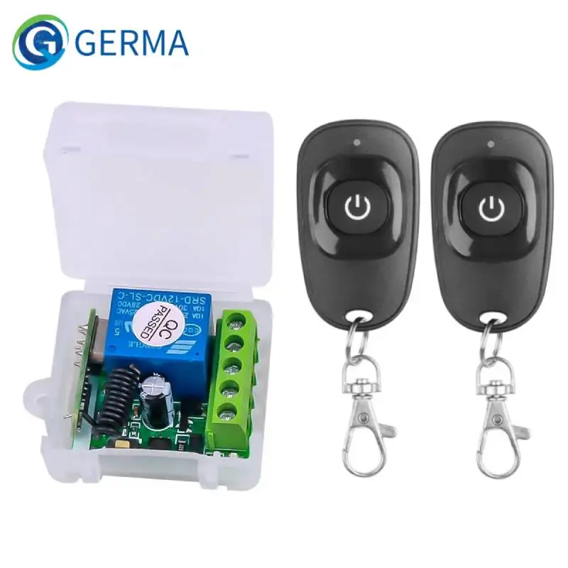 GERMA 433Mhz Universele Draadloze Afstandsbediening Schakelaar DC 12V 1CH Relais Ontvanger Module RF EV1527 Leren Code zender