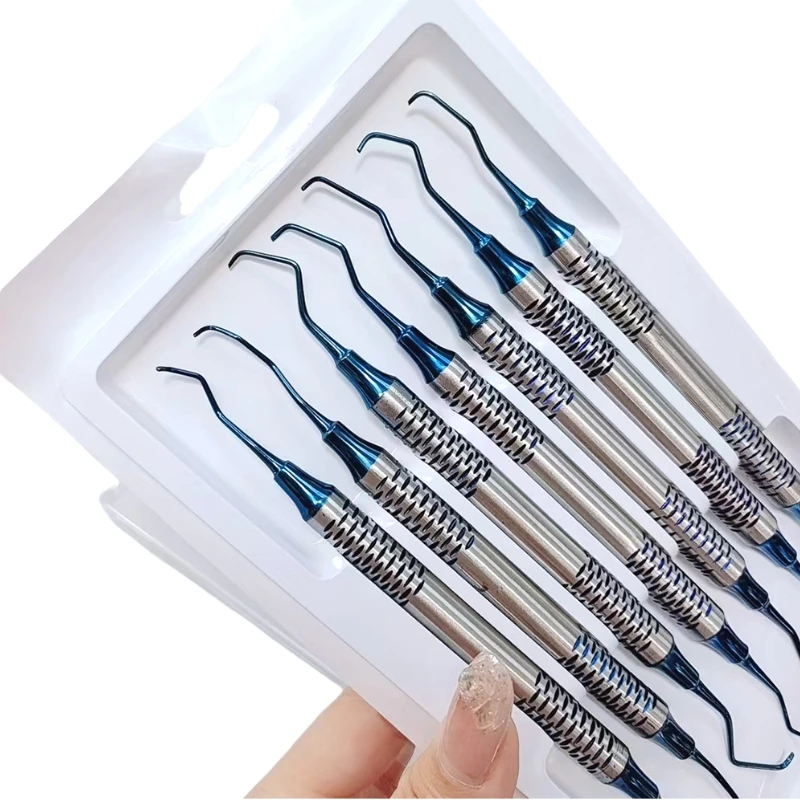 

7PCS/SET Dental Scaler Periodontal Gracey Bone Curettes Dentistry Perio Subgingival Scraping Tooth Calculus Cleaning Kits Tools
