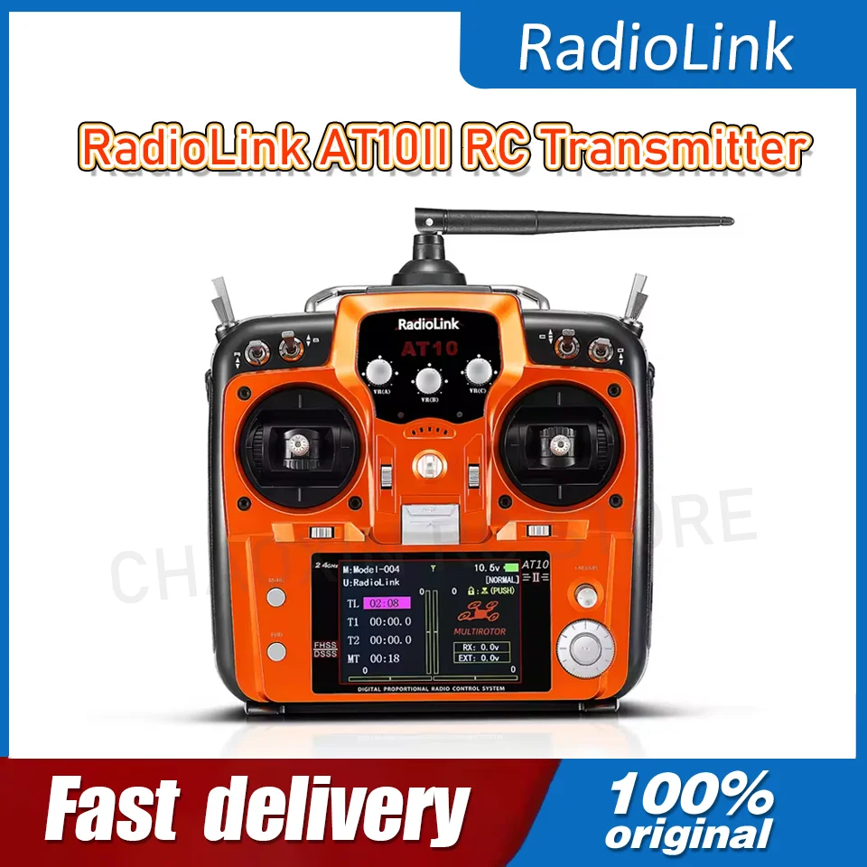 RadioLink AT10II RC Transmitter 4KM Control Distance Real-Time Telemetry Reverse Polarity Protection for RC Drone RC Car Boat
